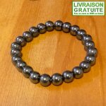 Bracelet h�matite perles 8 mm du br�sil (r�f 2)