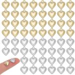 Breloques en forme de petit c?ur en acier inoxydable, pendentifs en forme de c?ur, pour la fabrication ...