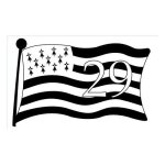 Bretagne breizh n29 drapeau autocollant adh�sif sticker logo 53 - taille : 12 cm