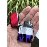 Briquet tempte a essence - drapeau franais / de france - dos noir - rplique zippo