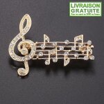 Broche pin's pins m�tal partition musicale clef de sol musique music brooch (r�f 2)