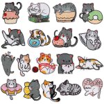 Broderies ecusson 18 pices mignon chat patch thermocollant ecusson ecusson thermocollant enfant autocollant ...