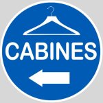 Cabine a gauche - 20x20cm - sticker / autocollant