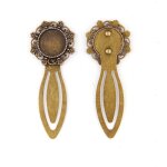 Cabochon cameo, pendentif en bronze antique, fleur ronde, plateau de base, lunette vierge, 18mm, 2 pi�ces ...