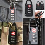 Cadenas en alliage avec numro de serrure pour bagages, fermeture eclair, sac a dos