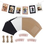 Cadre photo en papier bricolage cadres tenture album avec des clips en bois et de jute ficelle pour murale ...