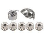 Canettes + etui a canette + crochet navette pour machine a coudre domestique a l'ancienne