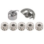 Canettes + etui a canette + crochet navette pour machine a coudre domestique a l'ancienne