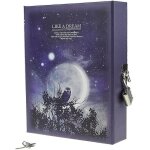 Carnet de notes secret avec cadenas et cl en carton (hibou violet)