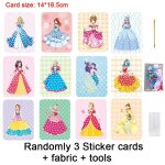 Cartes autocollantes en tissu pour enfants, jouets cratifs, puzzle, peinture de crevaison, jeu de princesse, ...