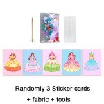 Cartes autocollantes en tissu pour enfants, jouets cratifs, puzzle, peinture de crevaison, jeu de princesse, ...