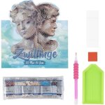 Carte de dessin diamant 370 g / m 16, 3 cm x 16 cm avec enveloppe et outils (signe du zodiaque gmeaux) ...