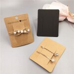 Cartes d'exposition pour epingles a cheveux, 100 pi�ces / lot, en papier blanc et fait a la main avec ...