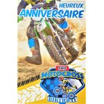 Carte heureux anniversaire bleu brillant moto cross sport mcanique vitesse annes fabriqu en france ...