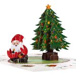 Carte de nol - carte pop - up 3d avec pre nol festif et sapin de nol