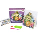 Carte de peinture diamant 370 g / m 16, 3 cm x 16 cm enveloppe et outils inclus (roi grenouille)