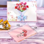 Cartes pop - up 3d motif fleurs, carte postale d'anniversaire, cadeaux pour travailleurs, en erable, ...