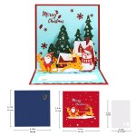 Cartes de vministriels x de vacances d'hiver avec enveloppes, carte de nol, santa ride, festival de ...