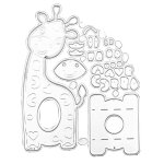 Cartoon giraffe metal cutting dies scrapbooking craft birthday greeting card