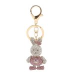 Cartoon rabbit key chain cute strass pendentif cl petits ornements accessoires dcoratifs rose