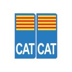 Cat catalan autocollant plaque - couleur : arrondis - angles : arrondis