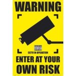 Cctv in operation - enter at your own risk - affiche / poster envoi en tube
