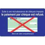 Paiement chèques refusés - 15x9. 2cm - sticker / autocollant Paiement chèques refusés - 15x9. 2cm - sticker / autocollant