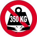 Charge maximale 350 kilos - 15cm - sticker / autocollant