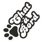 Chat a bord autocollant sticker adh�sif logo 52 - taille : 8 cm - couleur : blanc