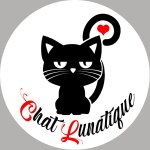 Chat lunatique - 10x10cm - sticker / autocollant