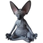 Chat sphynx m�diter, statue de chat pensant, m�ditant pensant chat, sphynx chat glabre m�ditation d�cor ...
