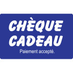Paiement ch�que cadeau accept� - 20x12. 3cm - sticker / autocollant