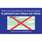 Paiement par ch�ques refus�s - 10x6cm - sticker / autocollant