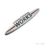 Chrome / rouge / noir mini john cooper travaille embl�me badge 135mm x 25mm