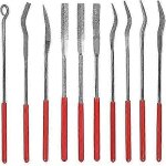 Cisea pack de 10 mini fichiers diamant assortis serti rond carr aiguille plate pour bijoutiers en verre ...