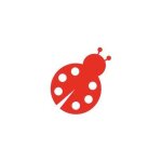 Coccinelle autocollant sticker adhsif - taille : 8 cm - couleur : turquoise