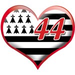 Coeur breton 44 - 15x13cm - sticker / autocollant