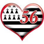 Coeur breton 56 - 20x23cm - sticker / autocollant