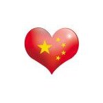 Coeur chinois - 5x4. 3cm - sticker / autocollant