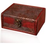 Coffre en bois vintage, bote de rangement rtro en bois, coffre au trsor dcoratif, idal pour bijoux, ...