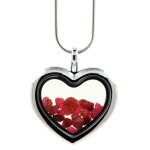 Collier spinelle brut. modle coeur.