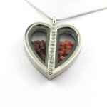 Collier spinelle + grenat rhodolite brut. mod�le coeur.
