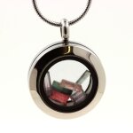 Collier tourmaline multicolore brut. modle mdaillon 20 mm. couleur argent.