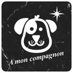 A mon compagnon chien marbre noir (5x5cm) - sticker / autocollant