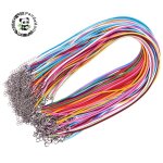 Cordons de cire chaude 100 brins de 2mm pour la fabrication de bijoux, fermoirs homard en fer de couleur ...