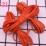 Cordon plat en faux daim tress, 5yards / lot, 3mm, en velours coren, fait a la main, pour bricolage, ...