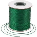 Cordon en similicuir de polyester cir tress pour la fabrication de bijoux - vert (170 m x 0, 5 mm)