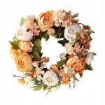 Couronne de pivoines artificielles faites a la main, 40 cm, pour fête de noël. Couronne de pivoines artificielles faites a la main, 40 cm, pour fête de noël.