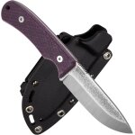 Couteau d2 avec manche en micarta - couteau a lame fixe avec etui - couteau extérieur edc Couteau d2 avec manche en micarta - couteau a lame fixe avec etui - couteau extérieur edc