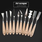 Couteaux de peinture a l'huile, grattoirs, palette de couleurs, outils de couteau pour bois, texture ... Couteaux de peinture a l'huile, grattoirs, palette de couleurs, outils de couteau pour bois, texture ...